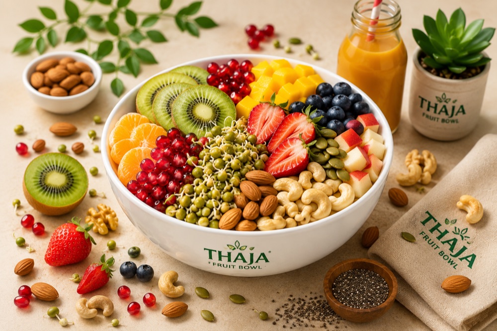Thaja Fruit Bowl — fresh seasonal fruits, nuts and seeds hand-crafted daily